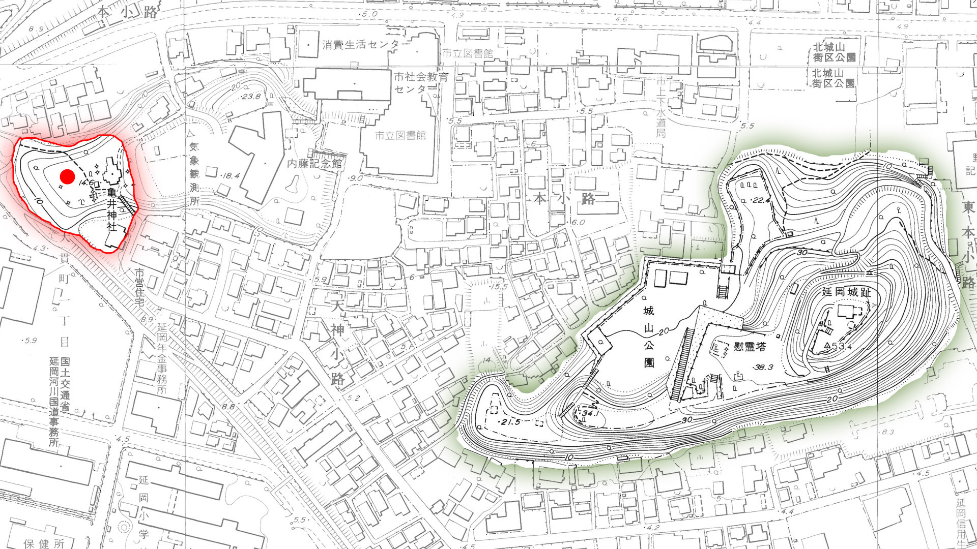 亀井神社位置図